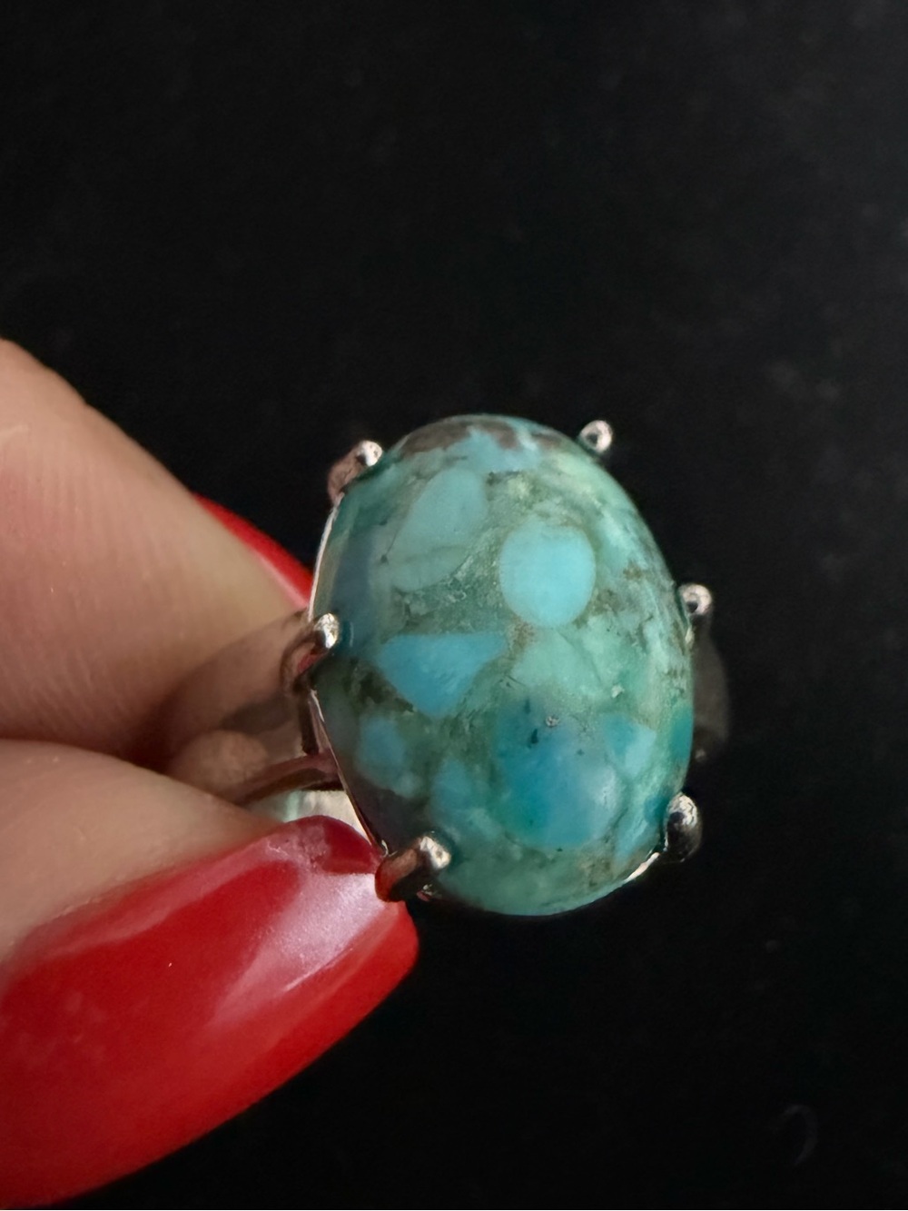 925 STERLING SILVERTurquoise Ring SIZE 8.5